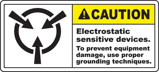 Electrostatic Sign Warning Label
