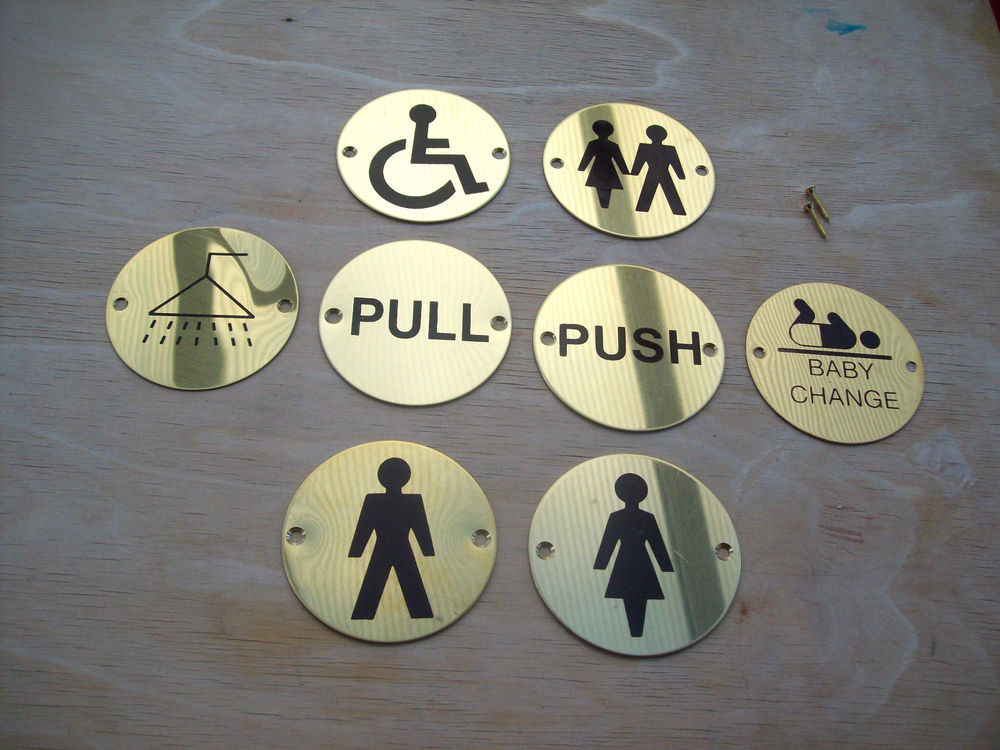 Toilet and Restroom Signs Plate Label